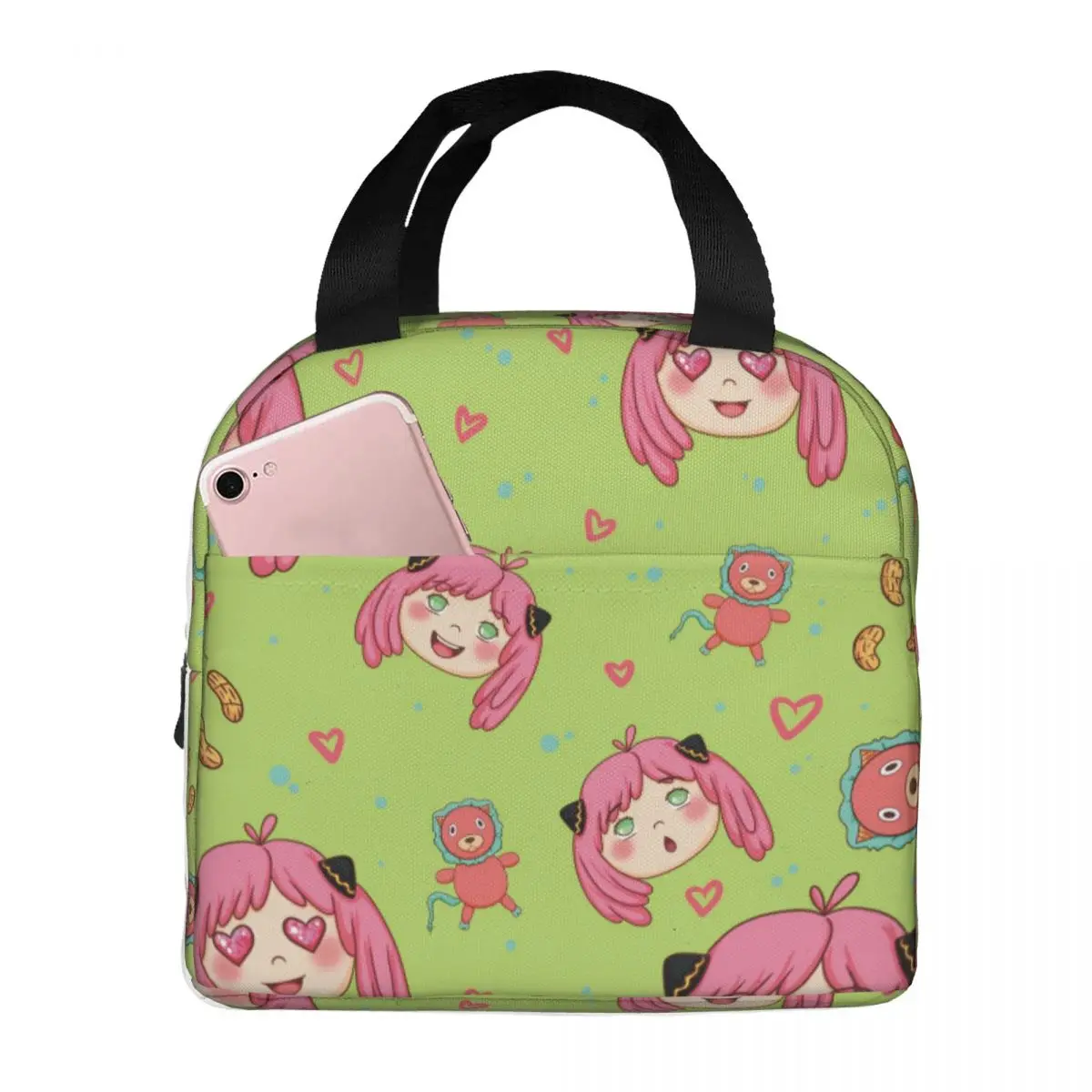 

Lunch Bags for Men Women SPY X FAMILY Anya Forger Insulated Cooler Waterproof School Anime Oxford Lunch Box Food Bag