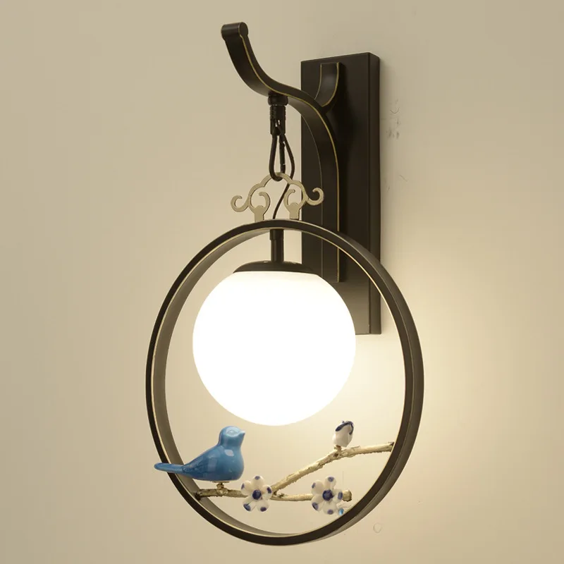 

Chinese Style Wall Lamp Modern Creative Sconces Lamps Living Room Bedroom Aisle Corridor Wall Decor Lights Indoor LED Wall Light