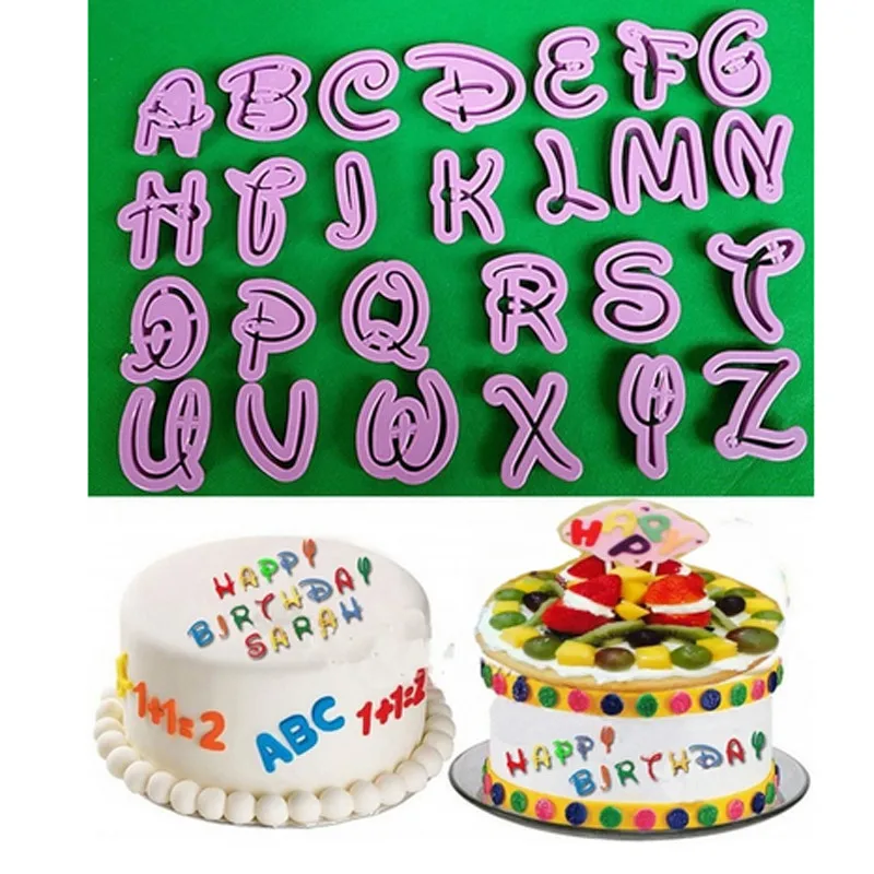 

40pcs Alphanumeric Symbols Printed Fondant Cake Decor Mold Tools Letters Printed Plastic Candy Mould Kitchen Baking Tool