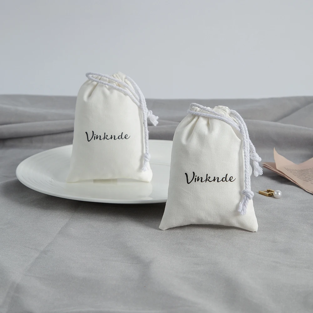 Muslin Bags Drawstring Cotton Bags Organic Cotton Fabric Bags Custom Logo Natural Cloth Sachet Bags Jewelry Packaging Pouches