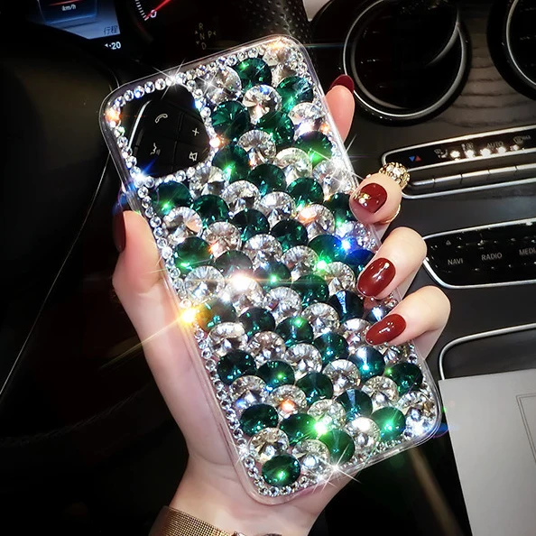 Luxury Crystal Gem Rhinestone Cases For Xiaomi Redmi10X Pro Note10 Pro Max Note 10S 8A 9A 9C Soft Edge Clear Phone Cover Capa