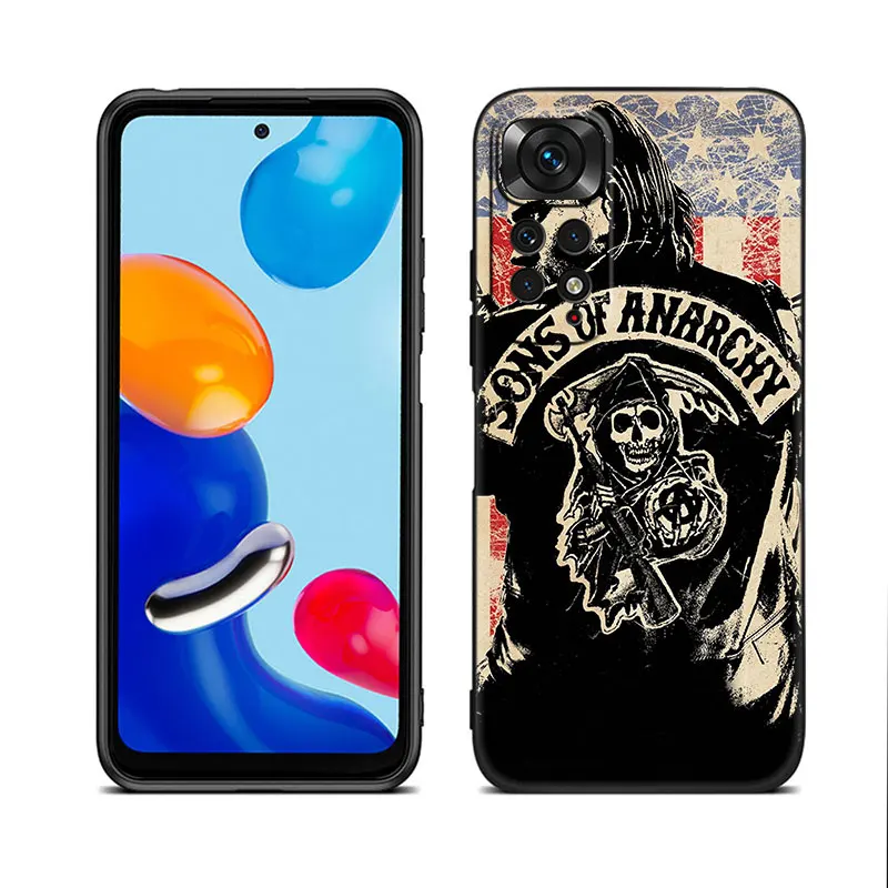 American TV Sons of Anarchy Black Phone Case For Xiaomi Redmi Note 12 + 11 11S 11T 11E 10 10T 5G 10S 9S 9 8T 7 6 Pro Soft Cover images - 6