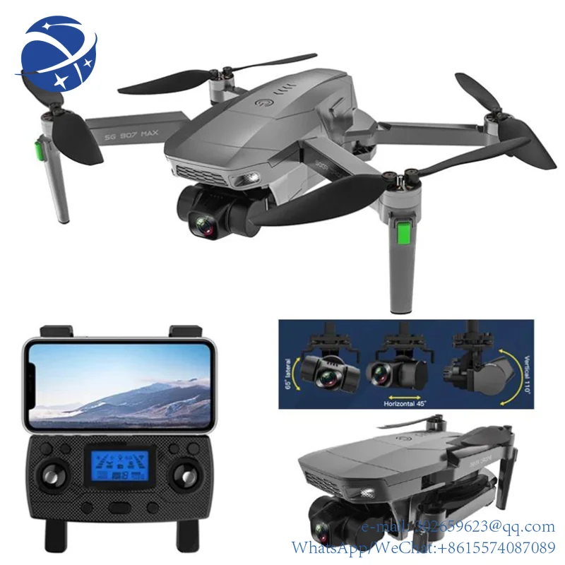 Yyhc Дрон с камерой 3-осевой карданный бесщеточный фотоаппарат GPS оптический поток Радиоуправляемый квадрокоптер vs ZLL SG906 max SG907 Дрон