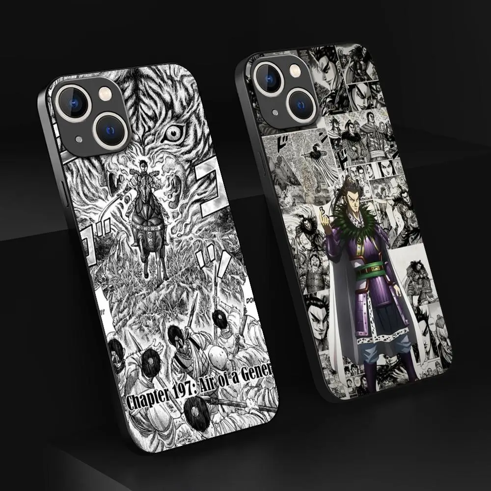 Чехол для телефона KANKI Kingdom Manga iPhone 16 15 14 13 12 11 X XR XS 8 Plus Mini Pro Max мягкий черный