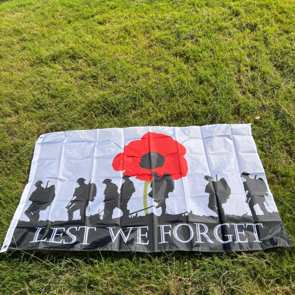 Флаг на День памяти 90 х150 см цветок военные армейские войска не забудьте о Второй