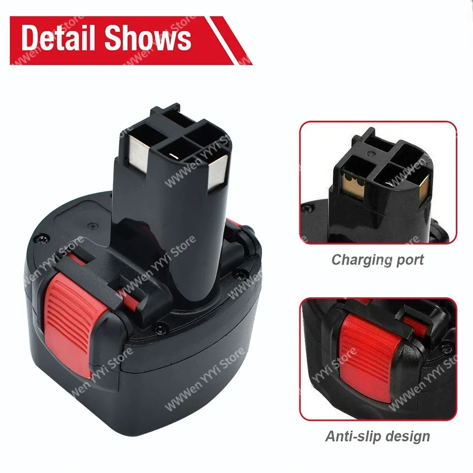 Для Bosch 9,6 V 4800mAh Сменный никель-металлогидридный аккумулятор Battery PSR 960 BAT048 BAT100 BAT119 BH984 BPT1041 23609 32609 PSR960 GSR 9 6V E-2 GSR (art.: 3920ca0337d37) - 3920ca0337d37