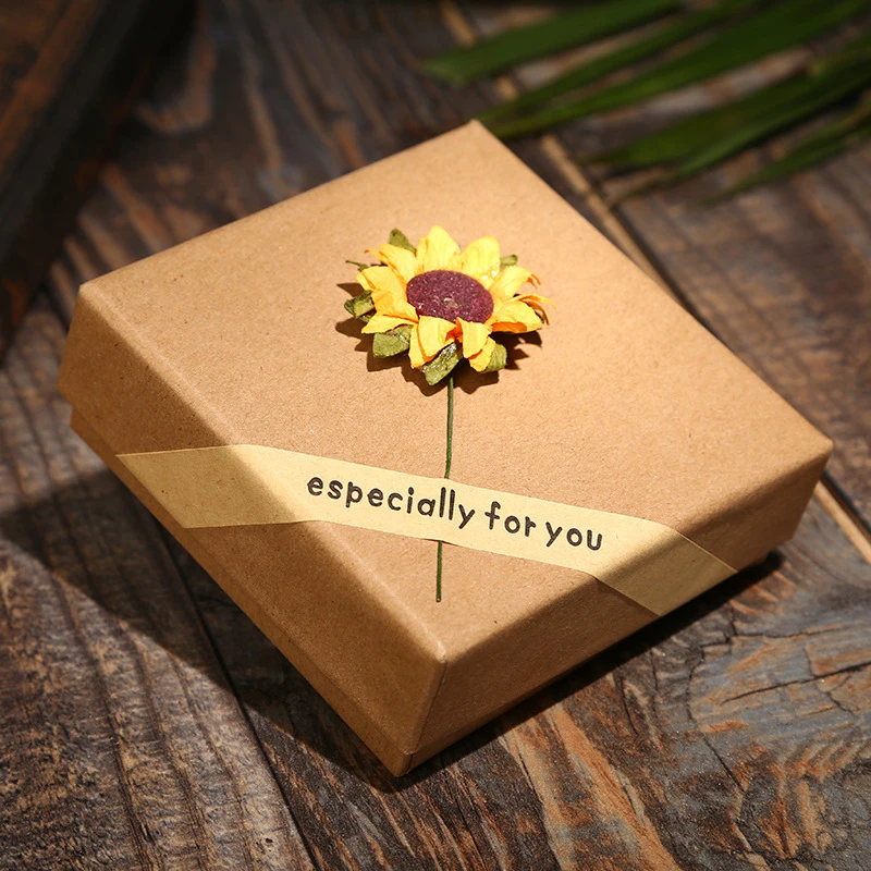 

Flower Decoration Jewelry Box Delicate Sunflower Rose Flower Gift Boxes for jewellery Christmas Anniversary Gifts for Family
