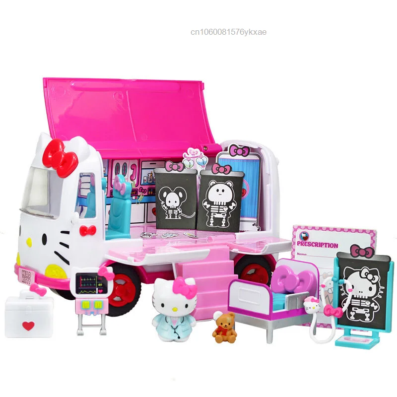 Купить Sanrio, детские игрушки-кареты скорой помощи Hello Kitty, имитация спасательного самолета, ролевые игры, обучающие игрушки для игрового домика, пода...