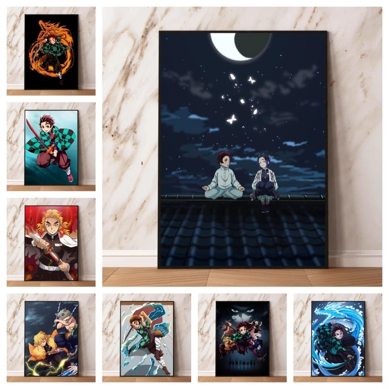 

Canvas HD Prints Demon Slayer Kamado Tanjirou Kochou Shinobu Wall Decoration Decorative Kid Action Figures Room Home Picture