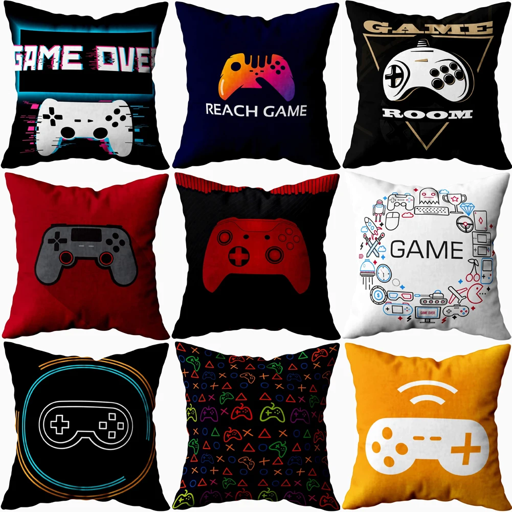 

Gamer Game Controller Pillow Covers Decorative Joypad Joystick Pillowcases for Pillows Bed Sofa Pillows Case Decor Home 18x18 In