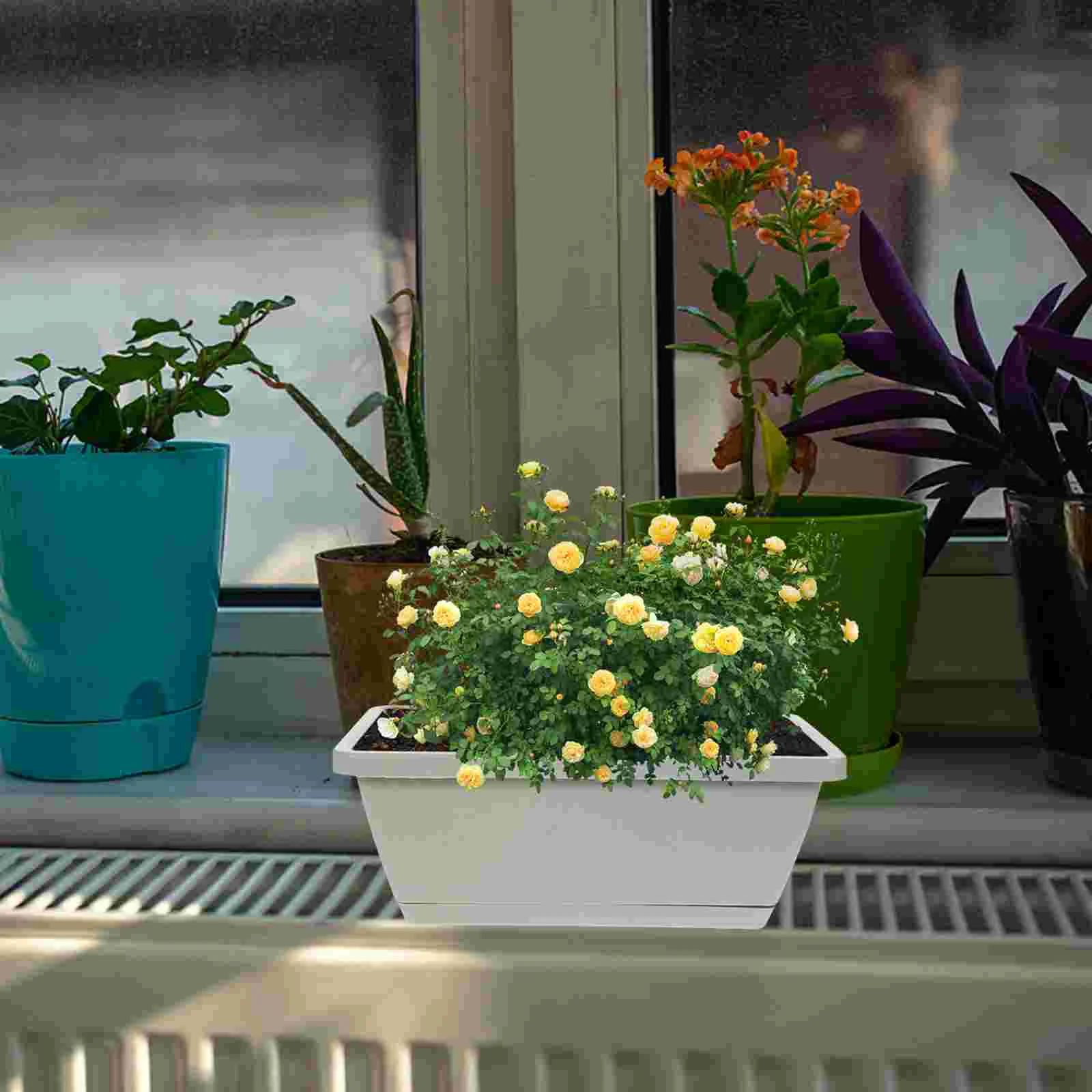 4 шт. прямоугольный цветочный горшок домашний комнатные растения уличные горшки