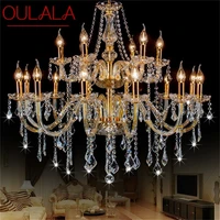oulala modern chandelier led lighting pendant lamp crystal gold candle fixtures indoor for home hotel hall