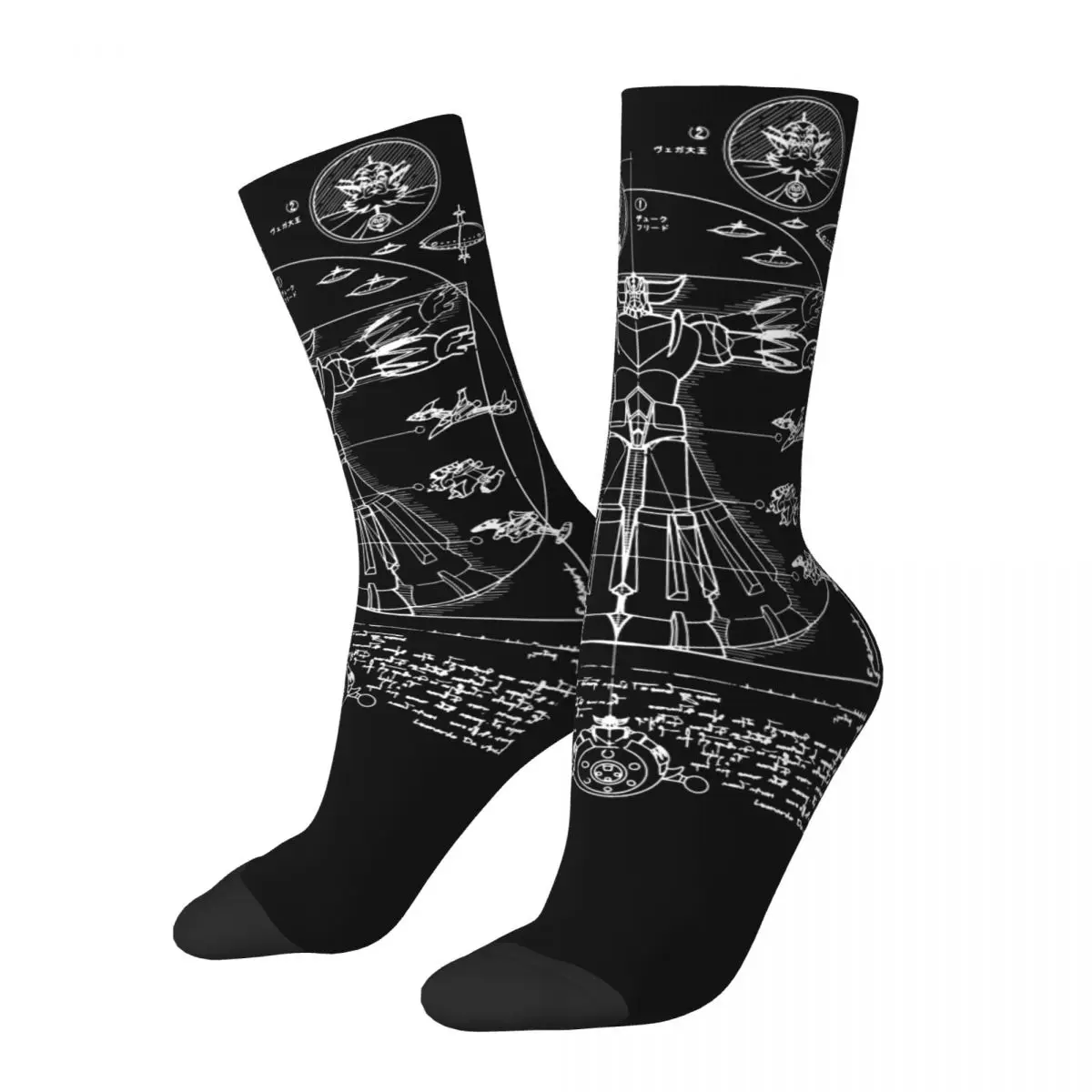 

Cozy Female Socks UFO Robot Grendizer Da Vinci Goldorak Merch Comfortable Graphic Sock All Season Best Gifts