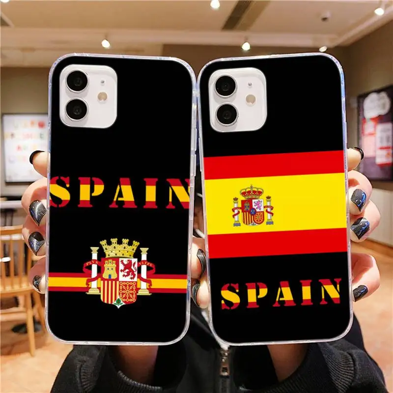 

Spain Coat of Arms Flag Phone Case Transparent for iPhone 13 12 pro Mini XS MAX 6 8 7Plus X SE 2020 XR iPhone 11 13 Phone Covers