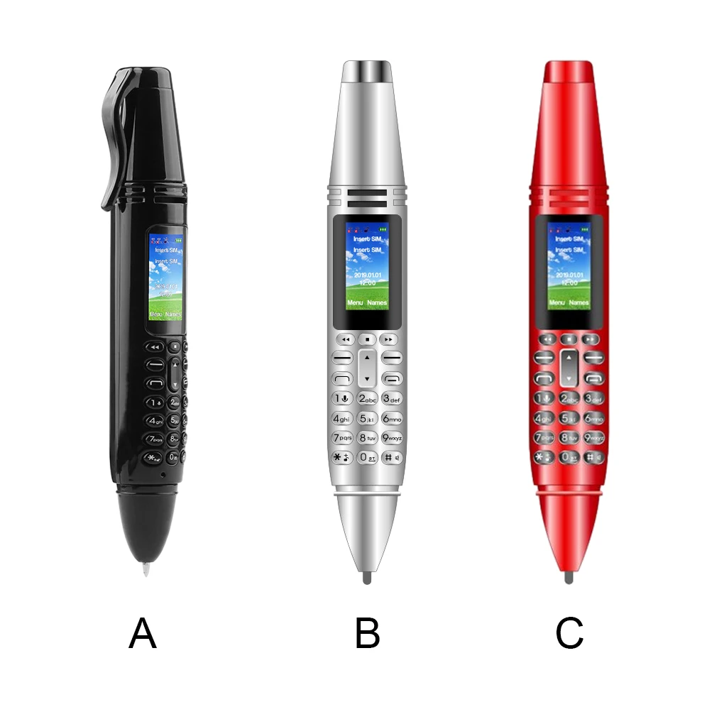 

Mini Cellphone Smart Device Digital Supplies Tiny Screen Space Saving Dialer Recording Pen Calling Devices Black