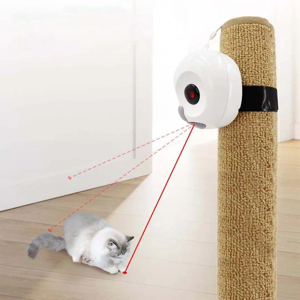 

Automatic Cat Toys Interactive Smart Teasing Pet Laser Indoor Cat Toy Battery Powered Random Moving Cat Red Dot Exercising Toy