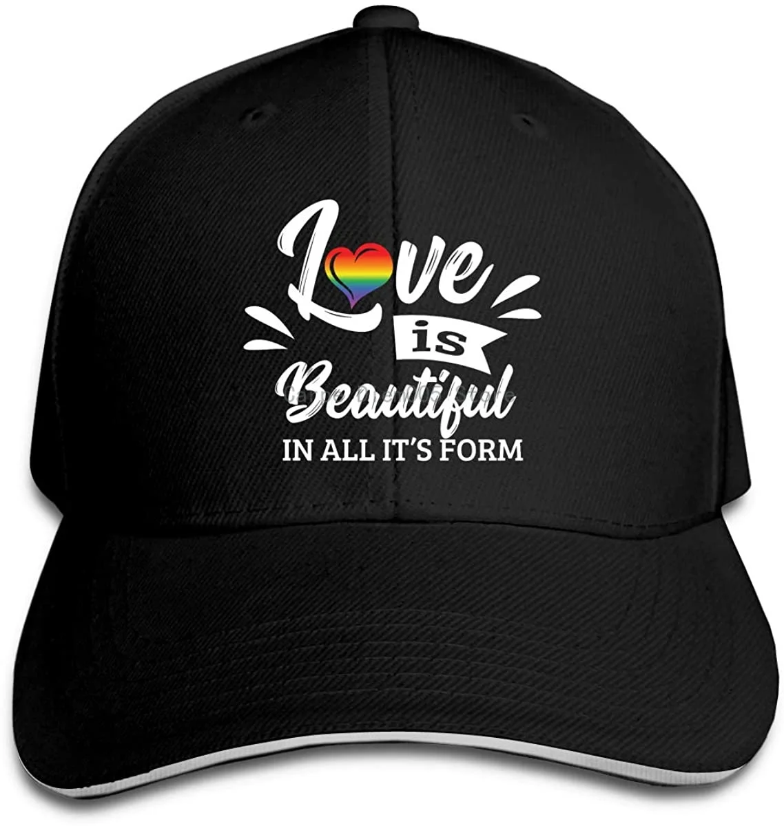 

LGBT Pride Love Trucker Baseball Cap Adjustable Peaked Sandwich Hat