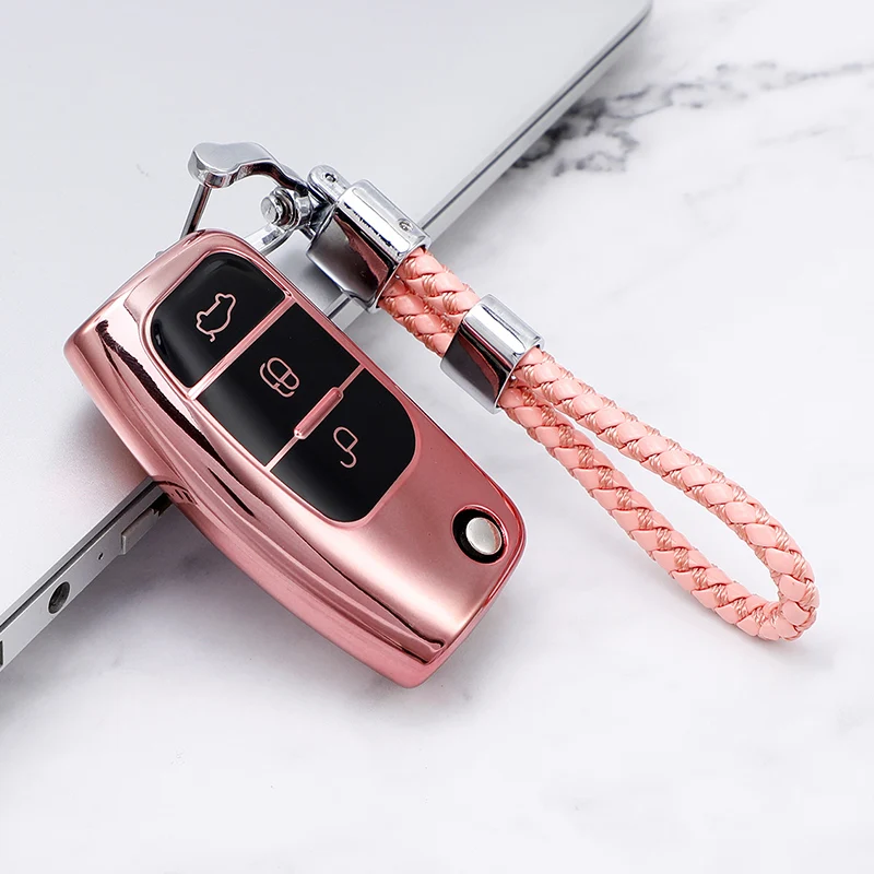 

Soft TPU Car Key Case Cover Keychain for Ford Fiesta Focus 2 Falcon Ecosport Escape Kuga EcoSport Galaxy B-Max C-Max Protector