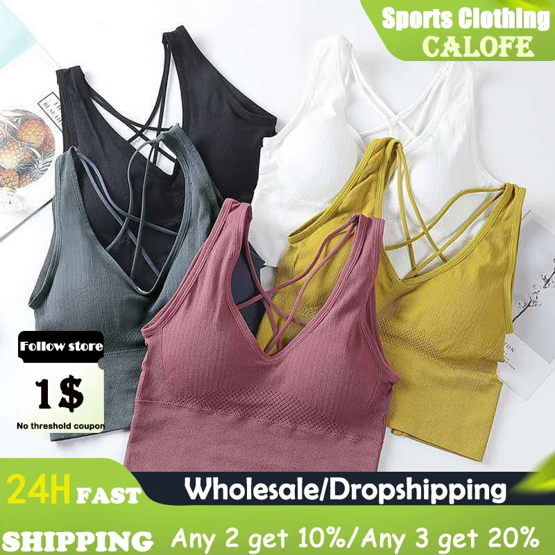 

Женские спортивные бюстгальтеры для фитнеса, йоги, бега, пробежек, одежда для спортзала, эластичный спортивный топ большого размера с вкладышами, бесшовный спортивный жилет, бюстгальтер для йоги