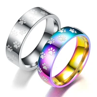 stainless steel colored likable dog claw ring couple ring shines in the dark women rings for girls free shipping set of rings
