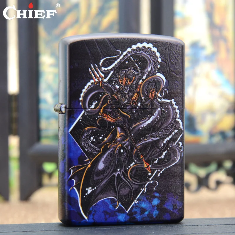 

chief kerosene lighter color printing men's gift gift smoking accessories