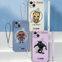 avengers hero marvel for apple iphone 13 12 11 pro max mini xs xr x 8 7 6s 6 plus liquid rope phone tpu case cover capa