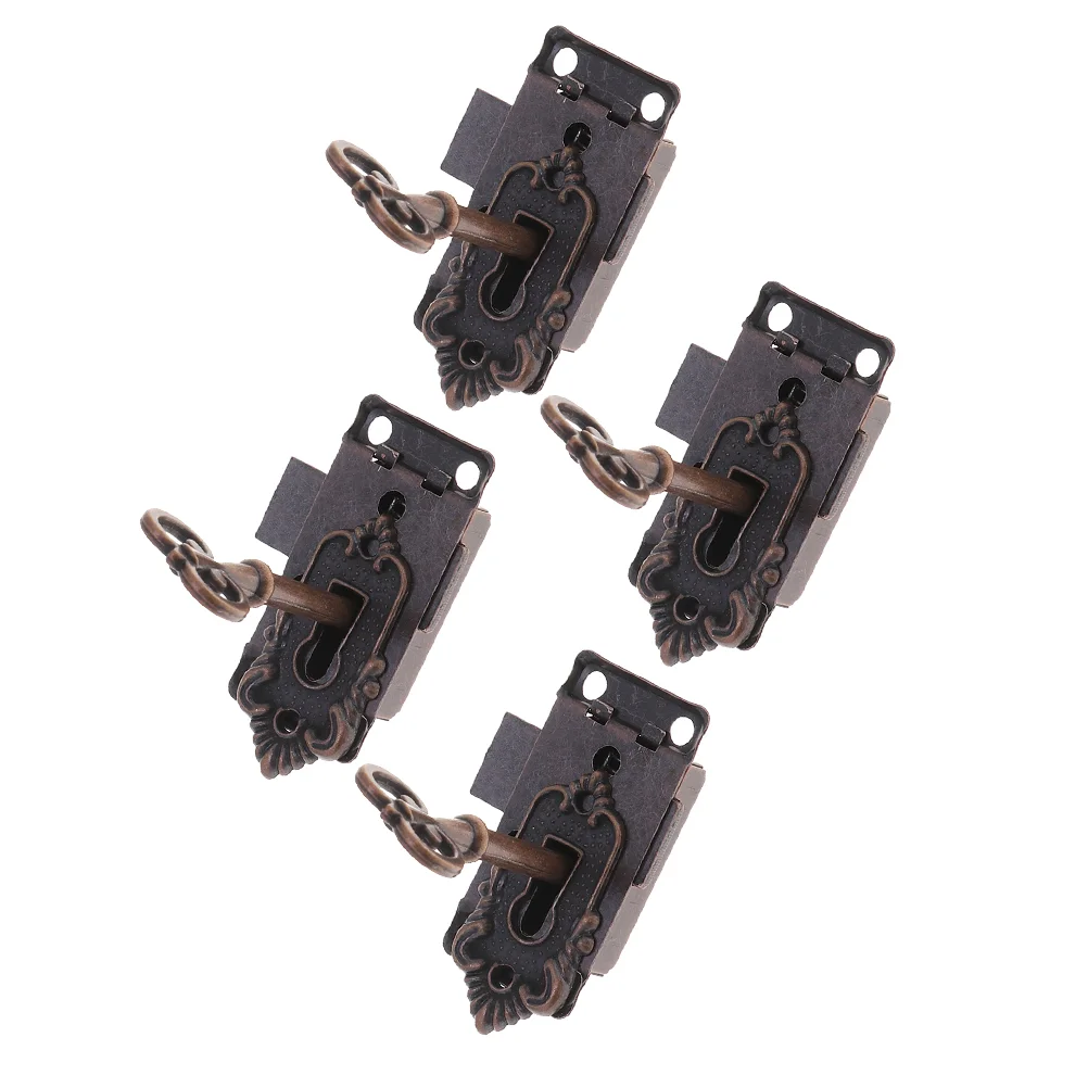 

Box Locks Jewelry Latches Hasp Case Lockcabinet Bucklekeyshook Gift Alloy Wood Set Wooden Packing Vintage Key