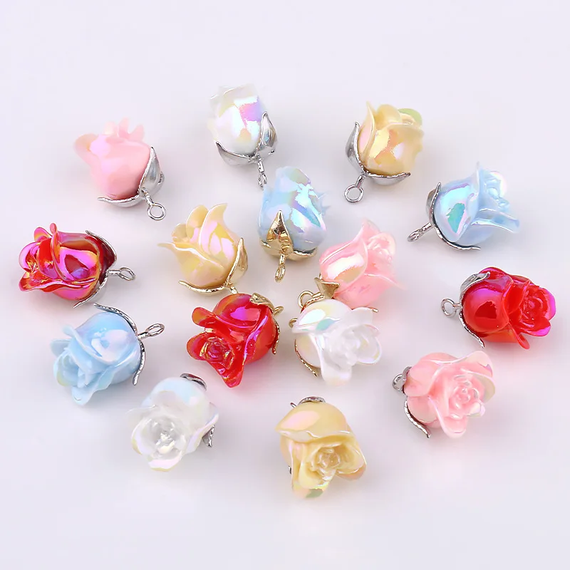 10 шт. 13 мм x 17 женские серьги-розы модные серьги-подвески с цветком на день Святого