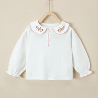 girl shirt blouse clothing cotton white long sleeve tops for kids toddlers spring autumn