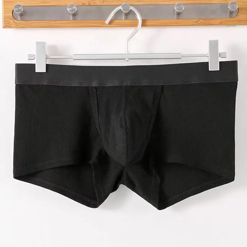 Men's Threaded Breathable Comfort Boxer Pants U Convex Pouch Bag Design Boys Panties
