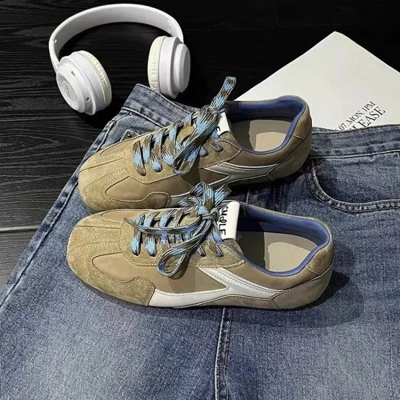 Damskie trampki markowe buty sportowe 2024 jesień nowe zamszowe płaskie na co dzień projektant klasyczne zasznurowane bieganie Zapatillas Mujer