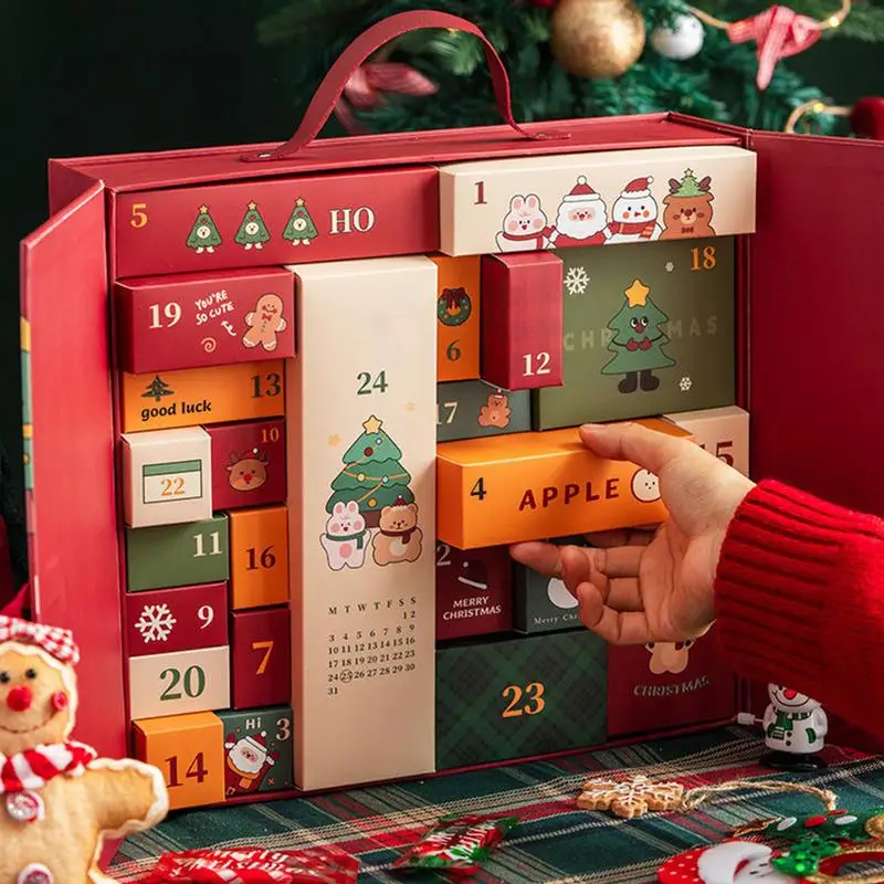 24 шт. рождественские подарочные коробки с календарём и