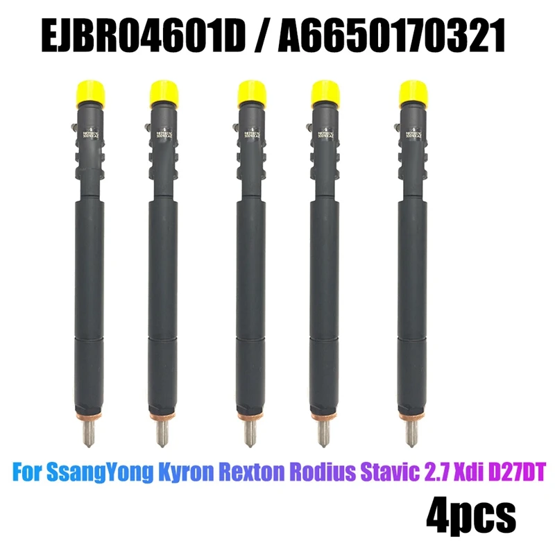 

EJBR04601D / A6650170321 4 шт. новые форсунки для дизельного топлива CRDI для Ssangyong Kyron Rexton Rodius Stavic 2,7 Xdi