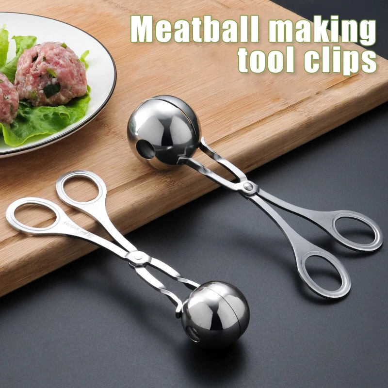 

Meatball Making Tool Clips Stainless Steel Cooking Utensils Non Stick Croquettes Scoop Barbecue Hot Pot Bean Curd Equipment
