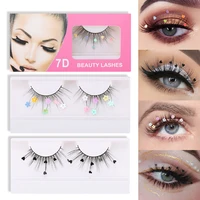 glitter fluffy false eyelashes 3d dramatic butterfly snow star sequins decorative eye lashes makeup party extension eyelashes