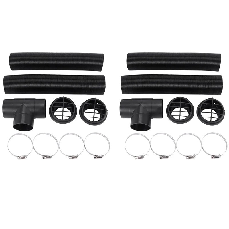 

3 Set 60Mm Car Auto Heater Pipe Duct T Piece Warm Air Outlet Vent Hose Clips Set For Parking Heater Webasto Eberspacher