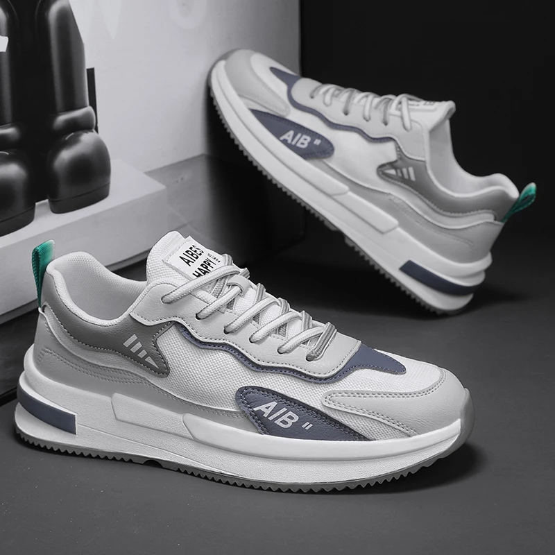 Кроссовки для мужчин Вулканизированная подошва спортивная обувь на шнуровке