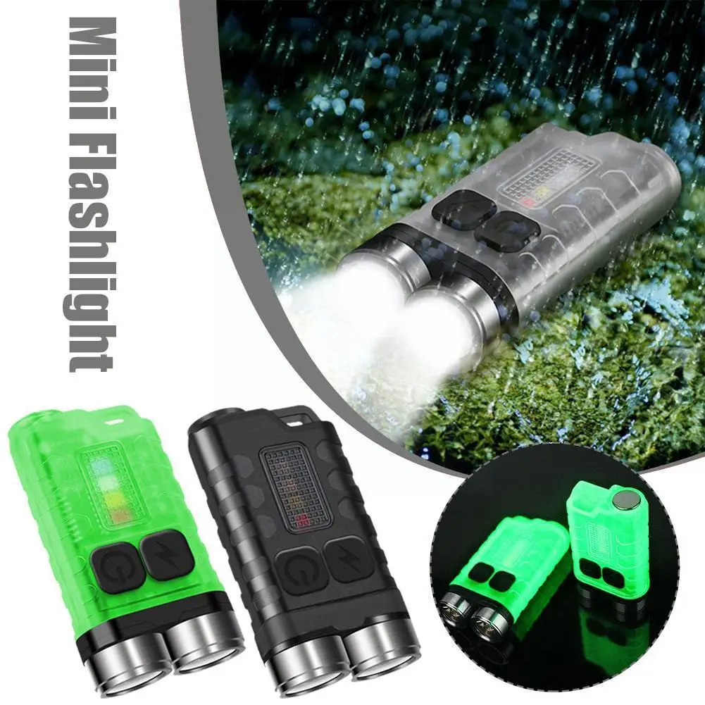 

Mini Flashlight 900LM XPG Lamp USB Rechargeable Waterproof Light UV Red Lantern Multifunction Keychain With Magnet I5J6