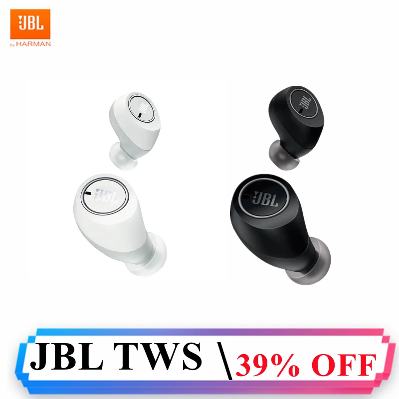 JBL TWS Lightweight Wireless Headsets Waterproof Sport Bluetooth Earbuds In-Ear Stereo Sound Music Earphones Headphones With Mic