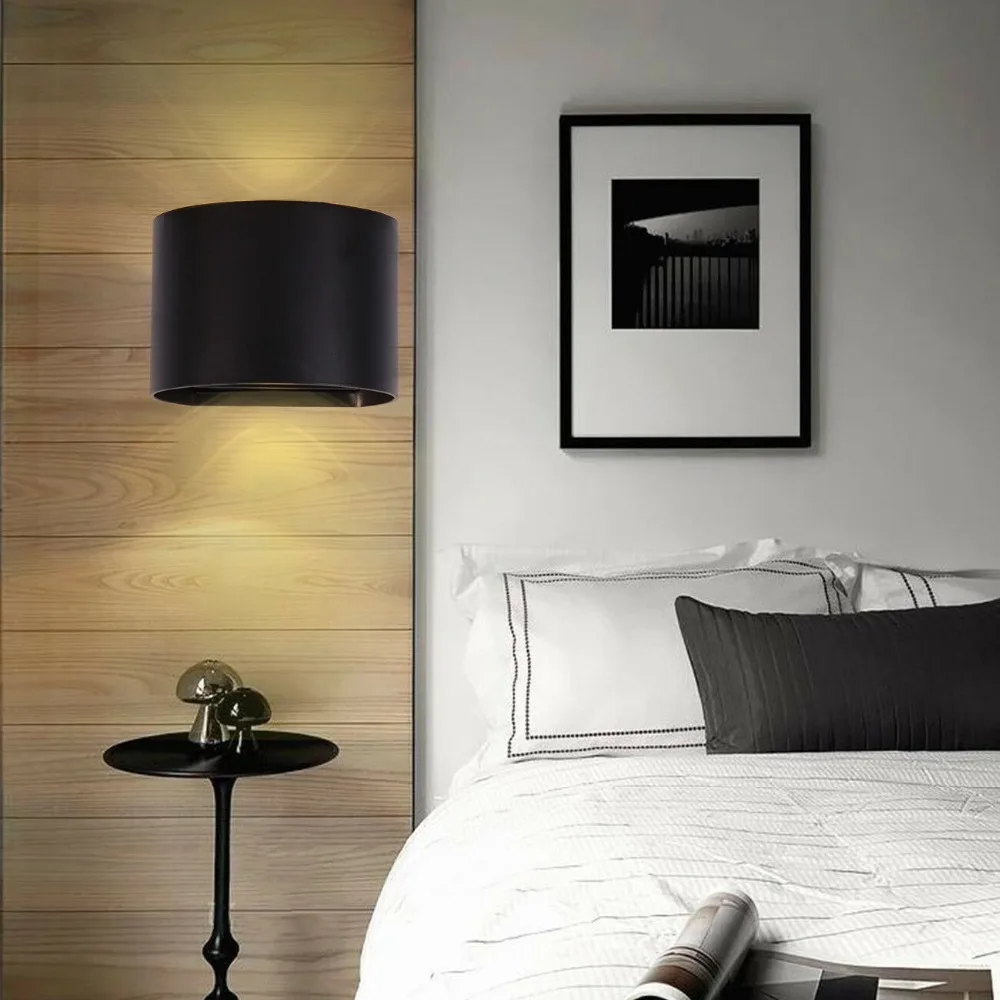 

Modern Round 12W LED Indoor Wall Lamp Aluminum Sconce Home Lighting Bedroom Living Room Aisle Decorate Wall Light 220V IP65