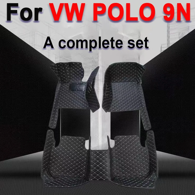 Роскошный Кожаный Автомобильный напольный коврик на заказ для VW POLO 9N 2002 2003 2004 2005