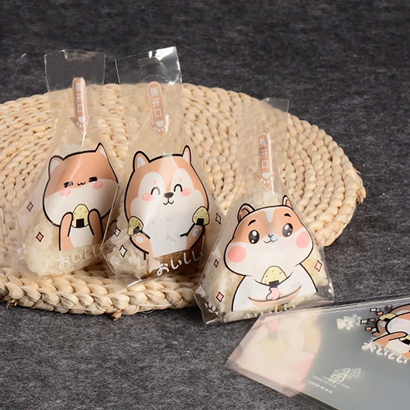 

50Pcs Japenese Triangle Rice Ball Disposable Packaging Bag Nori Onigiri Sushi Bag Sushi Making Mold Bento Accessories