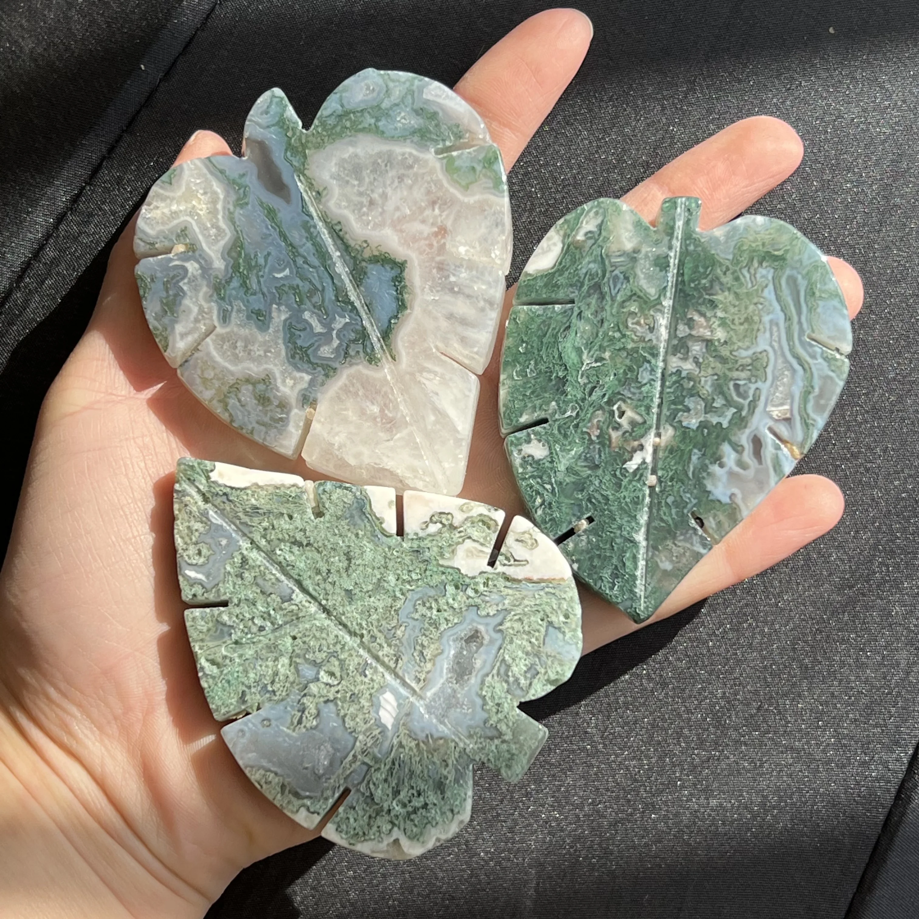 

Натуральный Мох, агат, полированный кленовый лист, форма, домашний декор, подарок