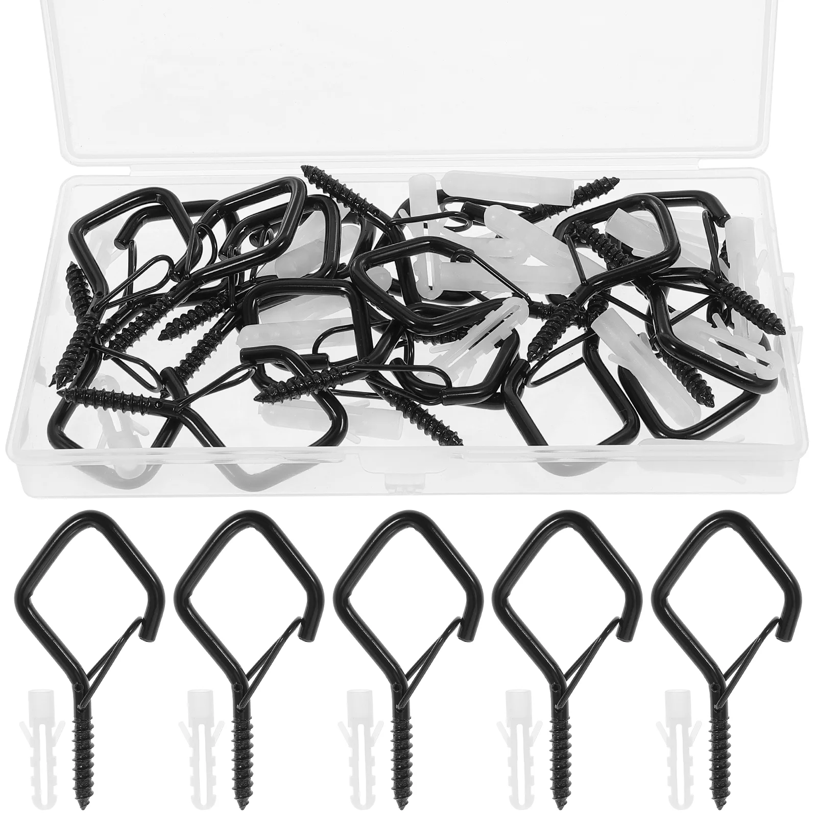 

20 Pcs Small Screw Eyebolts Hanging Eyes Christmas Light Diamond Carbon Steel