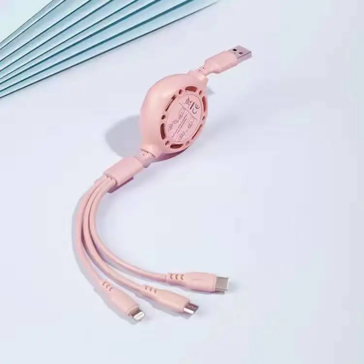 

Three-in-one charging cable 5A fast charging suitable for Apple Android multi-function data cable