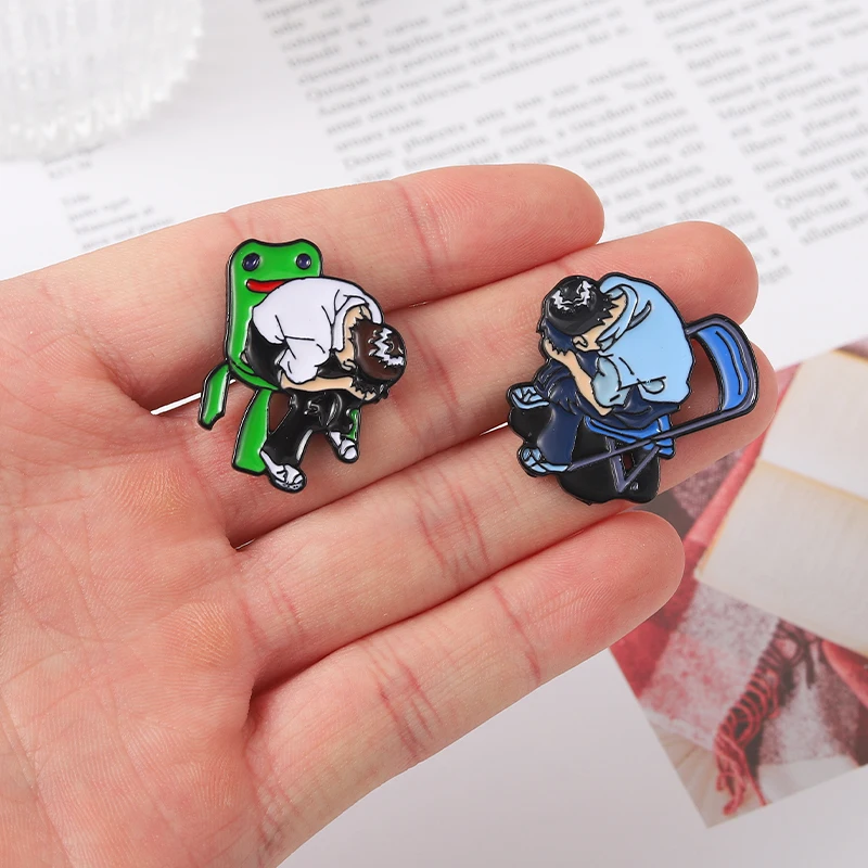 Cartoon Characters Enamel Pins Custom Anime Frog Chairs Brooches Lapel Badges Cartoon Funny Jewelry Gift for Kids Friends |