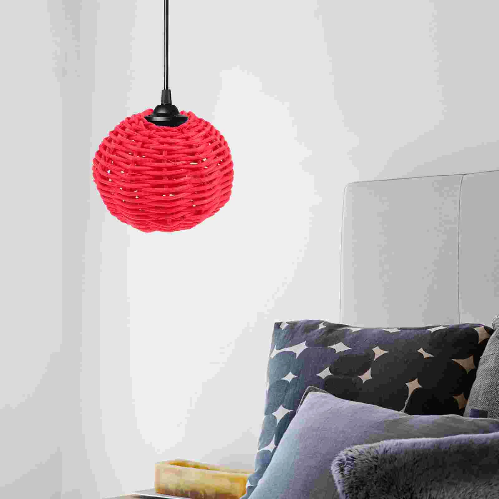 

2 Pcs Weaving Lampshade Japanese Style Rattan Lamp Shade Ceiling Lamp Covers