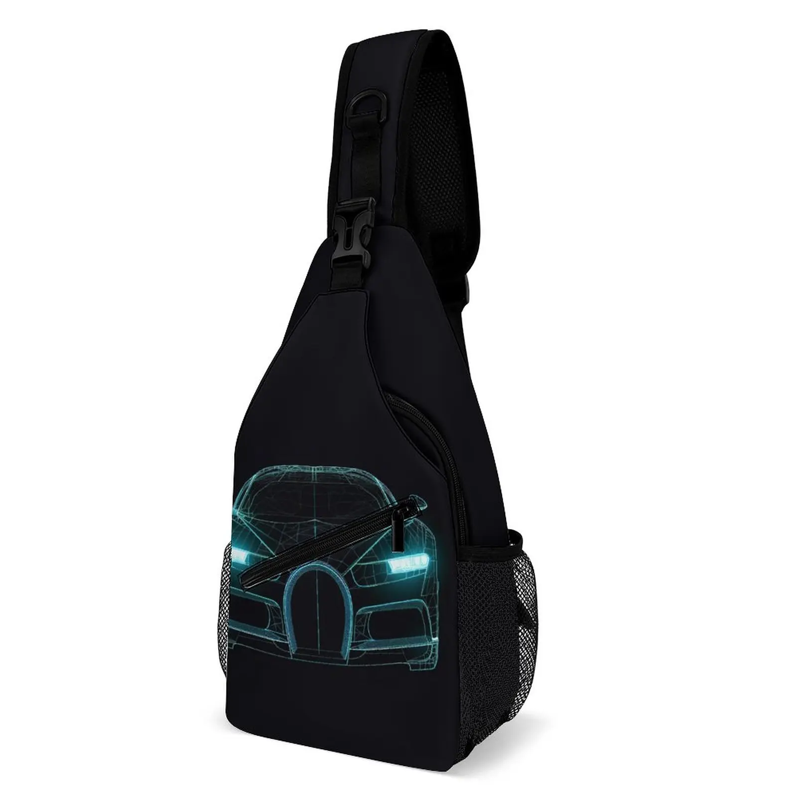 

Sports Car Shoulder Bags Neon Line Art Leisure Chest Bag Men University Sport Sling Bag Motorcycle Custom Crossbody Bags