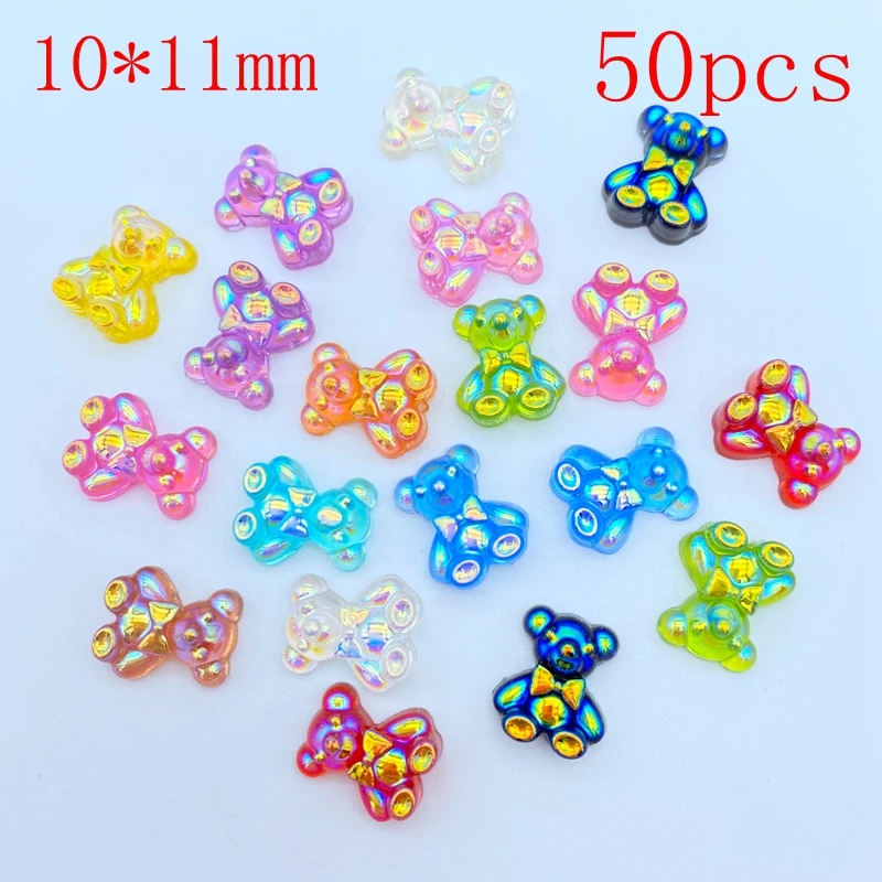 50/60/70/80 шт. Kawaii милый мини красочный медведь с плоской задней частью смоляные