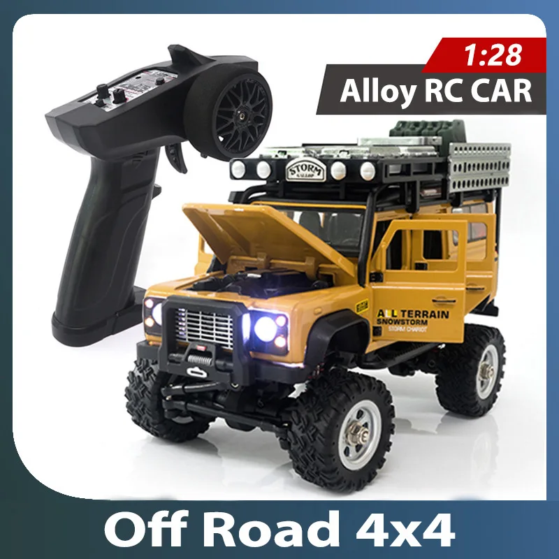 

RC Crawler 1/28 Small RC Car RC Trucks Off-Road with Front and Rear Lights 2.4GHz 4WD RTR Remote Control Cars Men Adult